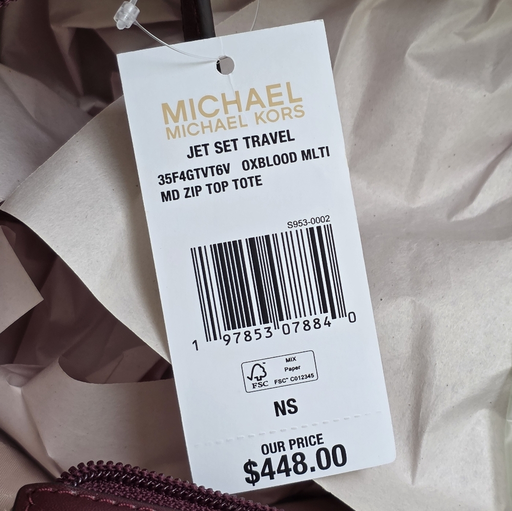 Michael Kors Jet Set Color-Block Logo Medium Tote - Picture 7 of 9